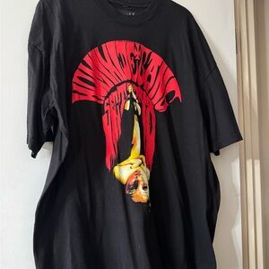 Black Homixide Gang Section Eight Graphic T-Shirt with Red and Yellow Design